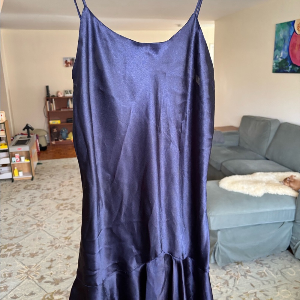 Victoria's Secret Midnight Blue Satin Dress